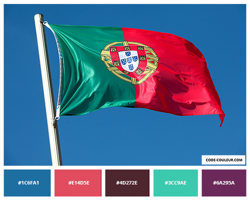 Drapeau portugais vole au vent